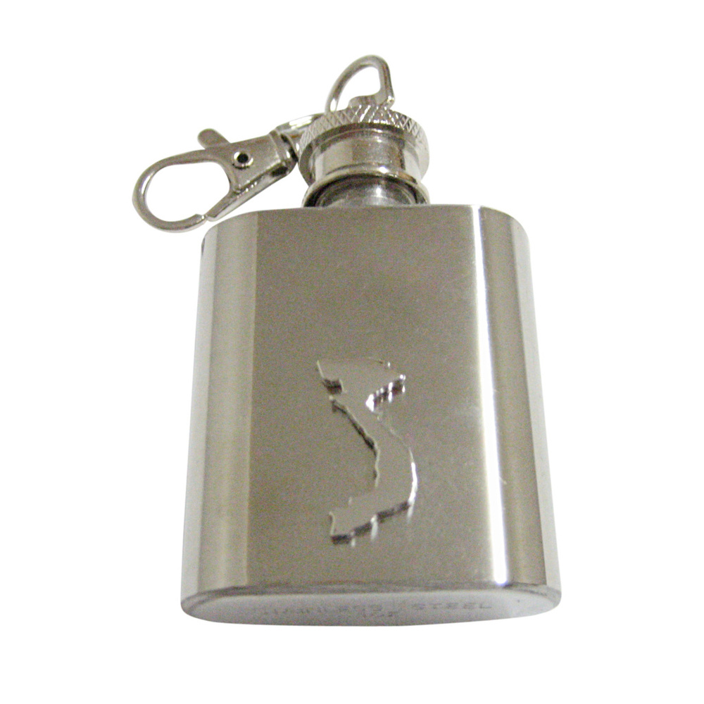 Vietnam Map Shape 1oz Keychain Flask - image 1